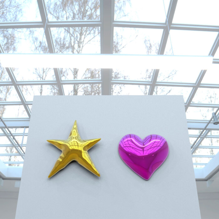 Wall Sculpture Heart and Star